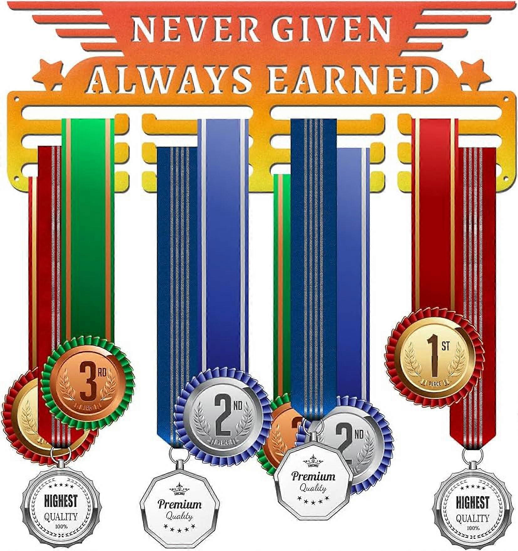 1pc Never Given Always Earned Medal Holder Display Hanger Rack Frame for Basketball Competitions