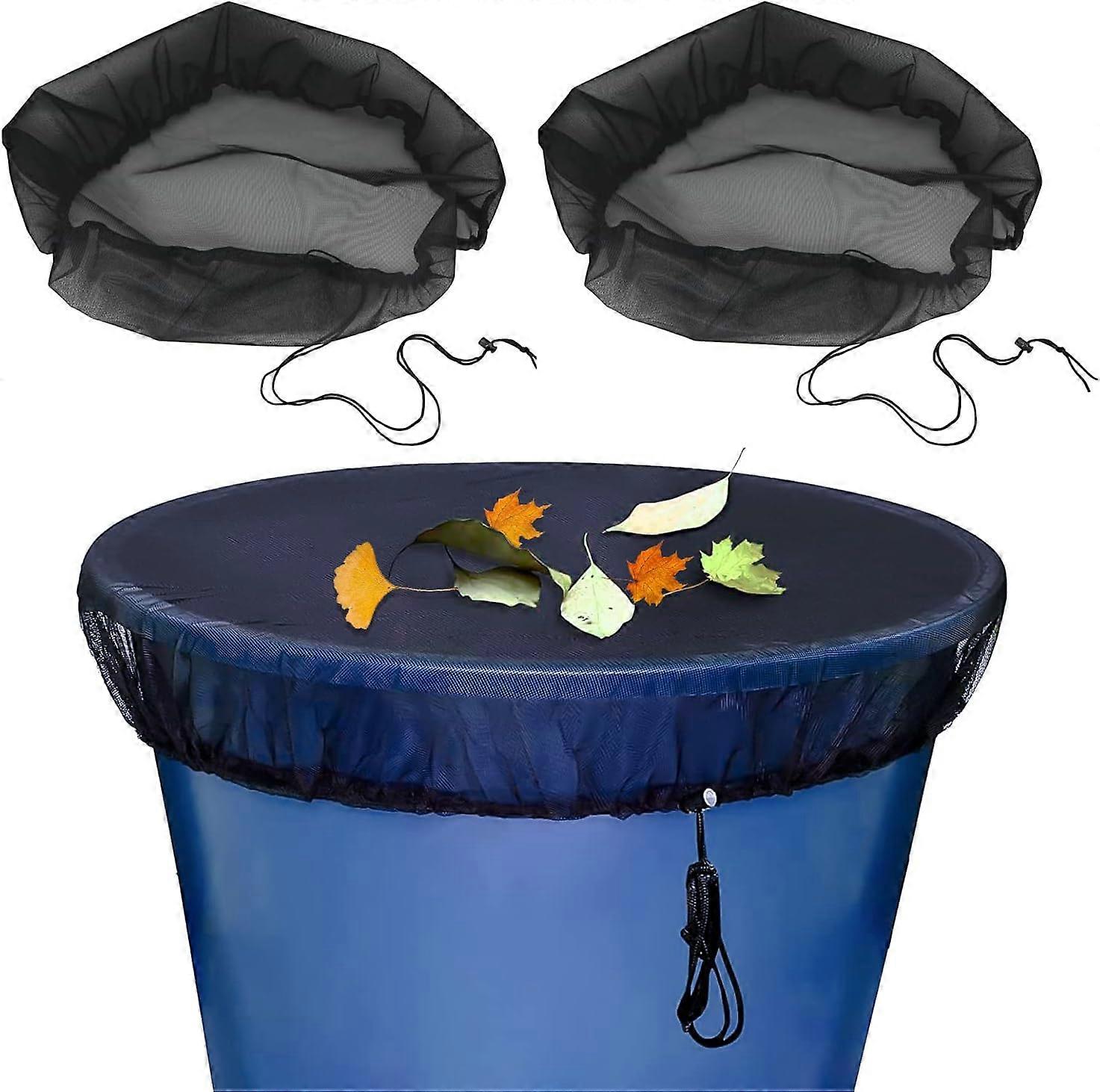 2 Pcs Rain Barrel Protective Net 95cm for Dustproof, Deciduous, Mosquito Repellent