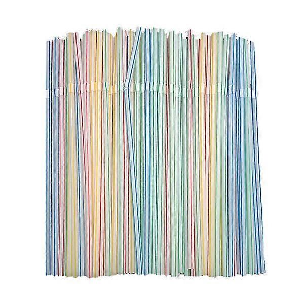 100 pcs pailles colores, ensemble flexible