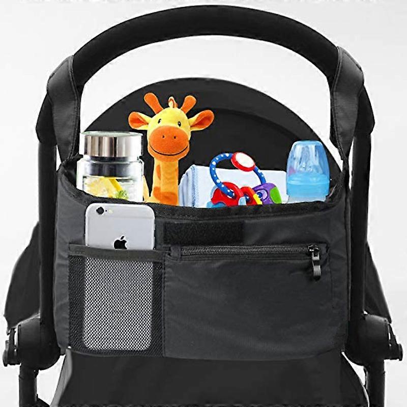 Pram or stroller organizer, stroller storage bag, exclusive waterproof flip cover for mobile phone, rain cover. An essential accessory for prams and p