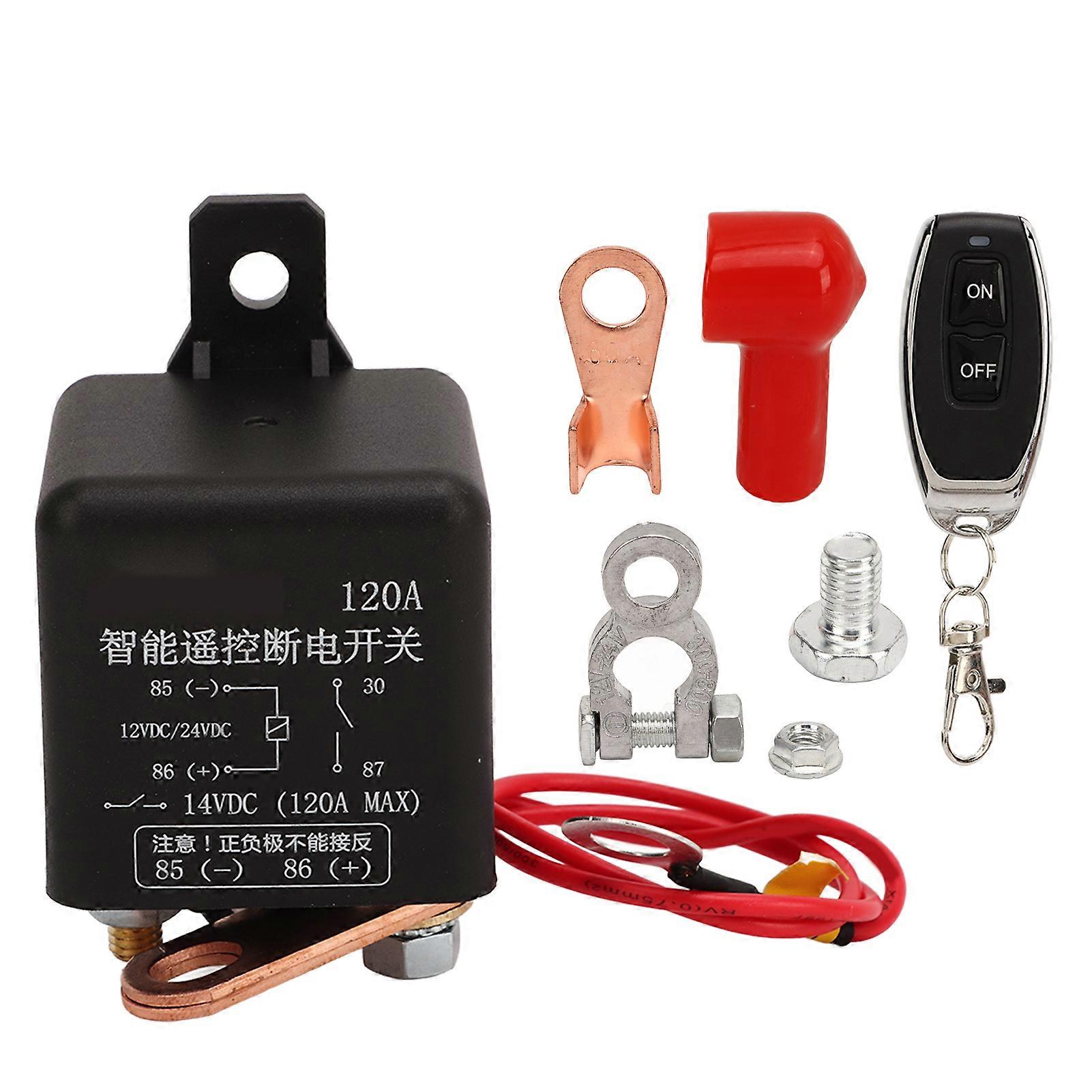 12V 120A Remote Control Battery Disconnect Anti Theft Battery Cut Off Switch with Switch Fobs E2U511