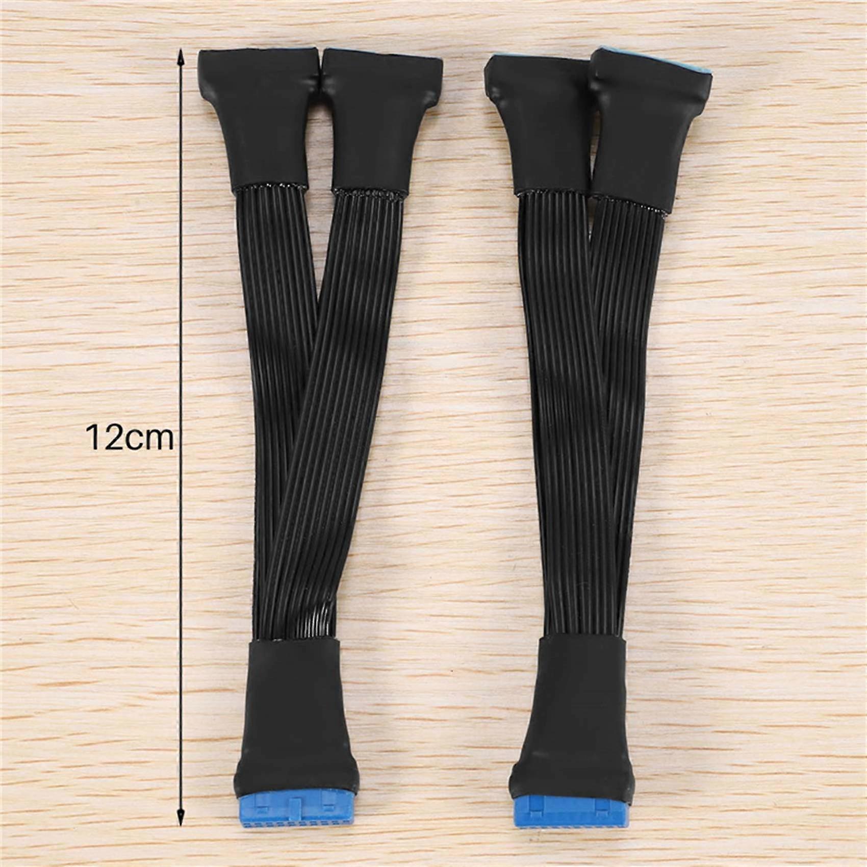 2ks základní deska USB 3.0 19PIN header 1 až 2 prodlužovací rozbočovací kabel, 12cm 19pinový interní prodlužovací header adaptérový kabel