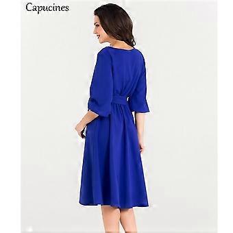 DRESSTELLS Vintage Cocktail Dress - 3/4 Sleeve Knee-Length Fit & Flare Dress For Weddings, Parties, Lavender