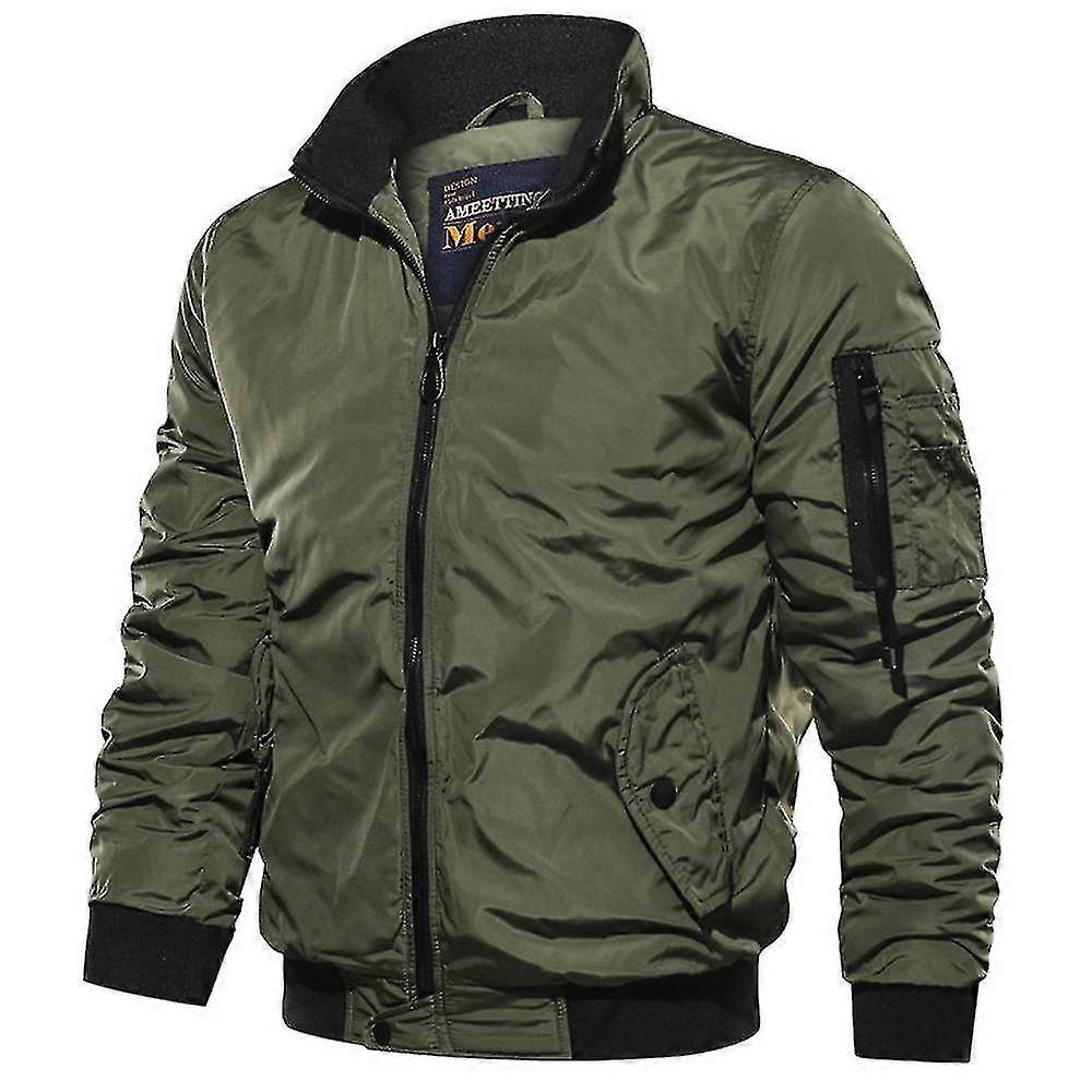 Men Bomber Jacket Motorcycle Pilot Coat Outwear