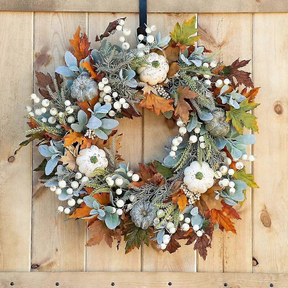 Knstlicher Herbstkranz, 18 "Erntekranz Haustr geschmckt Ahornbltter,  Herbst Outdoor Kranz fr Thanksgiving Indoor Outdoor Fenster Fireplac |  Fruugo DE