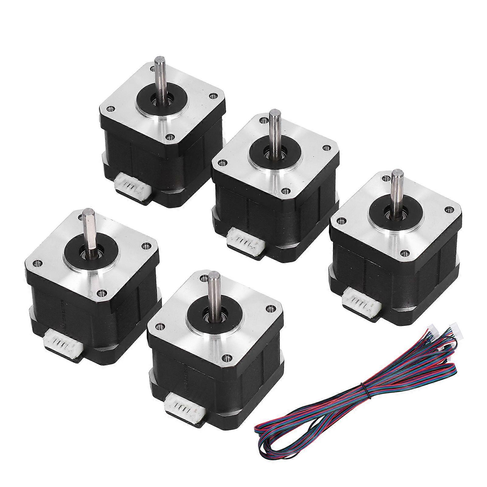 5Pcs Stepper Motor High Accuracy Stable Output Uniform Speed Lower Noise Three Dimensional Printer MotorXH?2.54 Thread End (2 White)