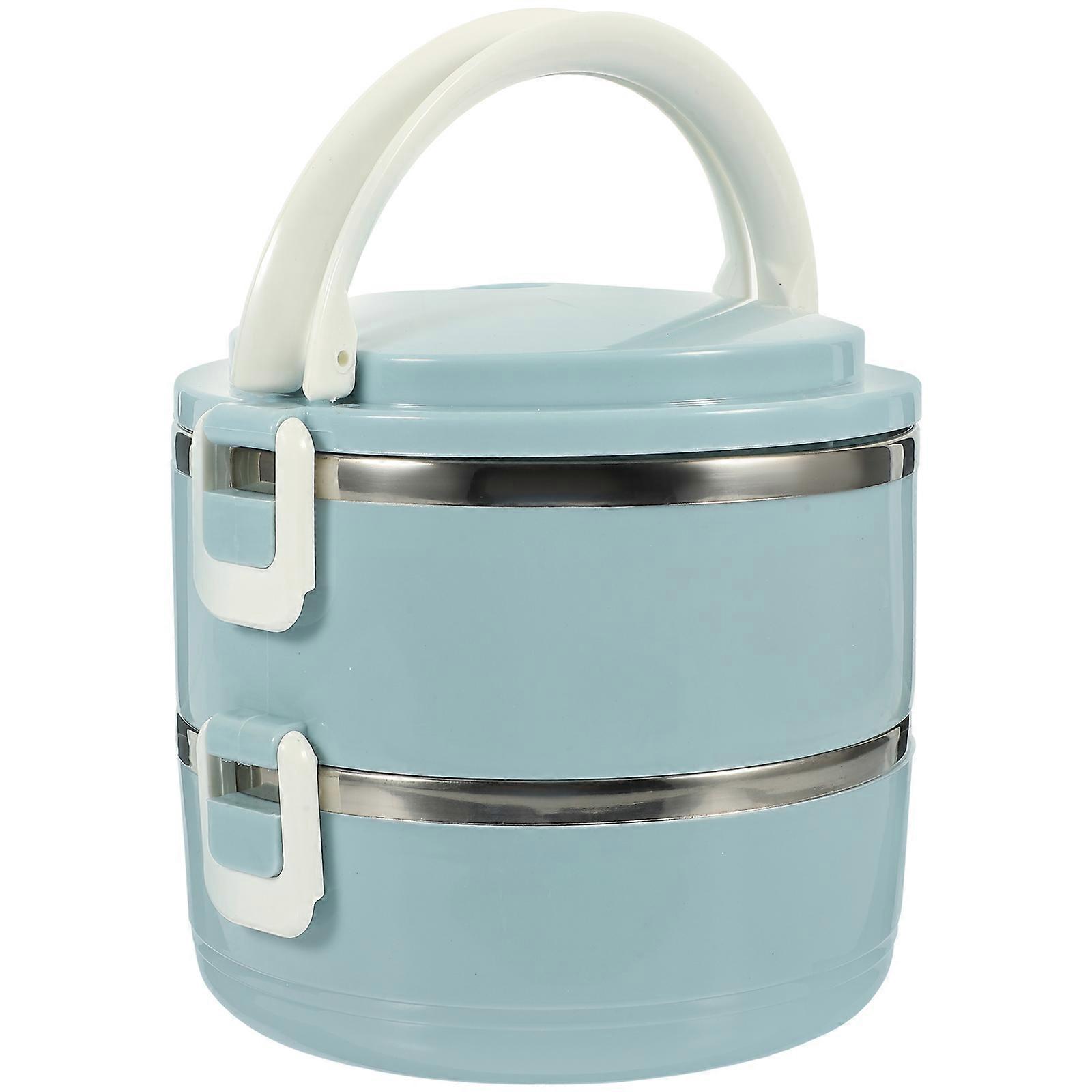 Double-layer Bento Box Stainless Steel Lunch Box Stackable Lunch Box Practical Lunch Container