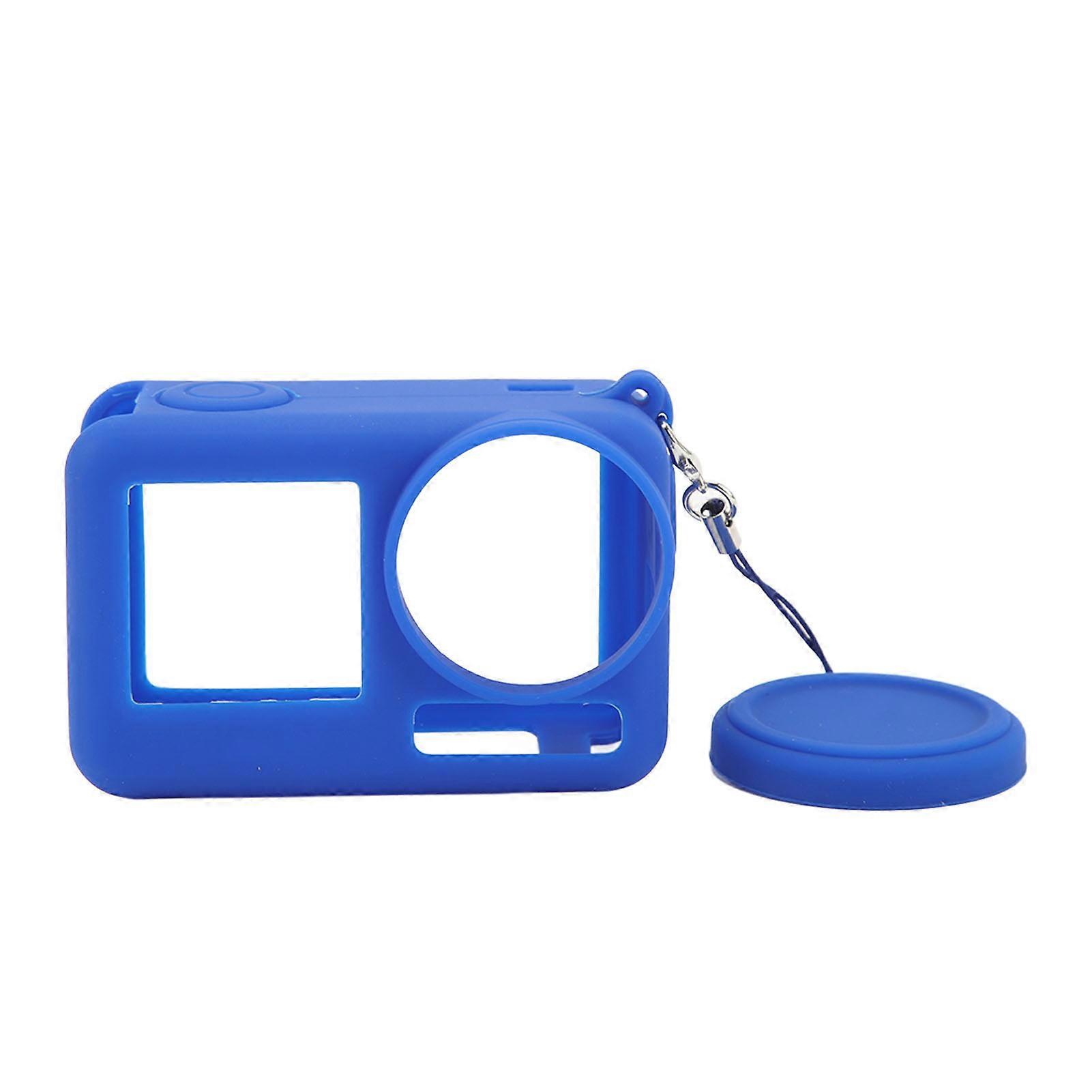Silicone Case for DJI Osmo Action 4 3 Action Camera Soft Protective Silicone Case Sleeve with Neck Strap Lanyard Blue 