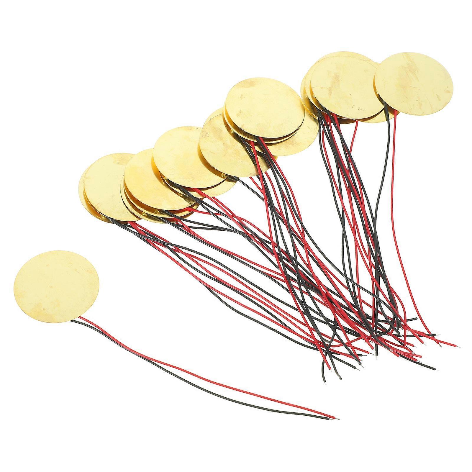 20pcs Piezo Discs Copper Buzzers Microphone Trigger Sound Sensors Acoustic Instruments Accessories