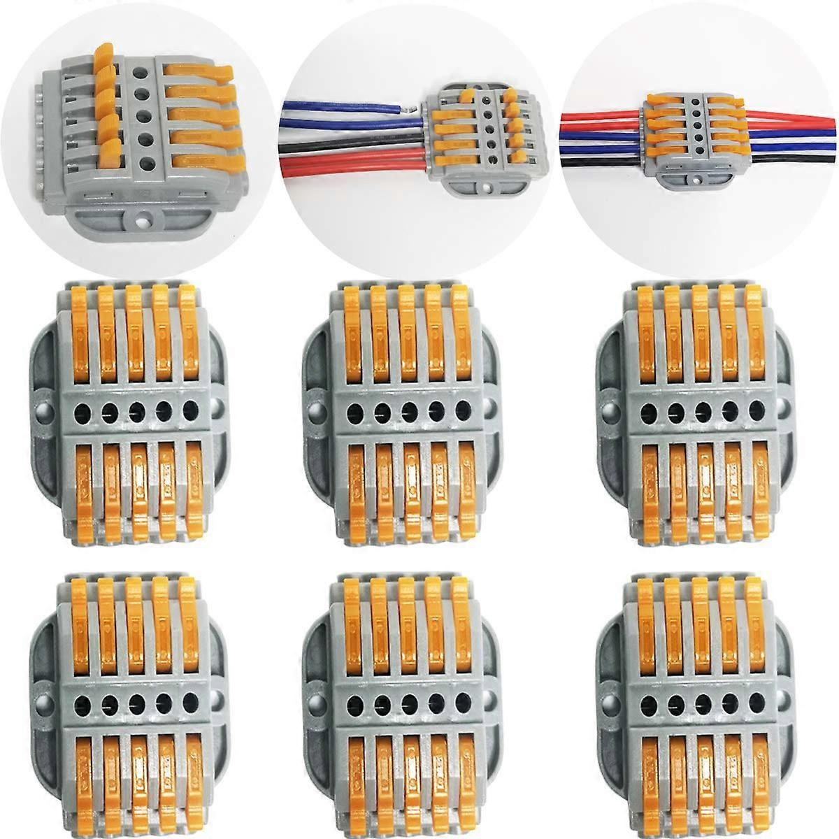 6 Pcs Spl-5 Electrical Connector, Lever Nut Connector Connectors | Compact Wire Connectors, Wire Connectors With Fixing Screws