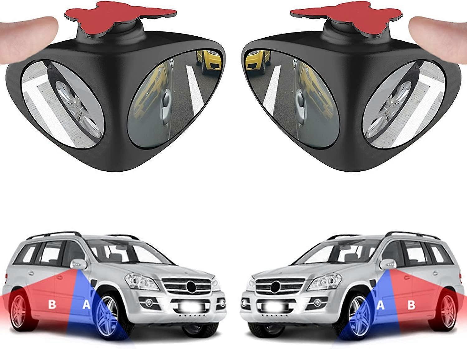 2 Pieces Car Adjustable Blind Spot Mirrors, Convex Blind Spot Mirror, Self Adhesive Auxiliary Wide Angle Side Mirror For Front/Rear Wheels Observation