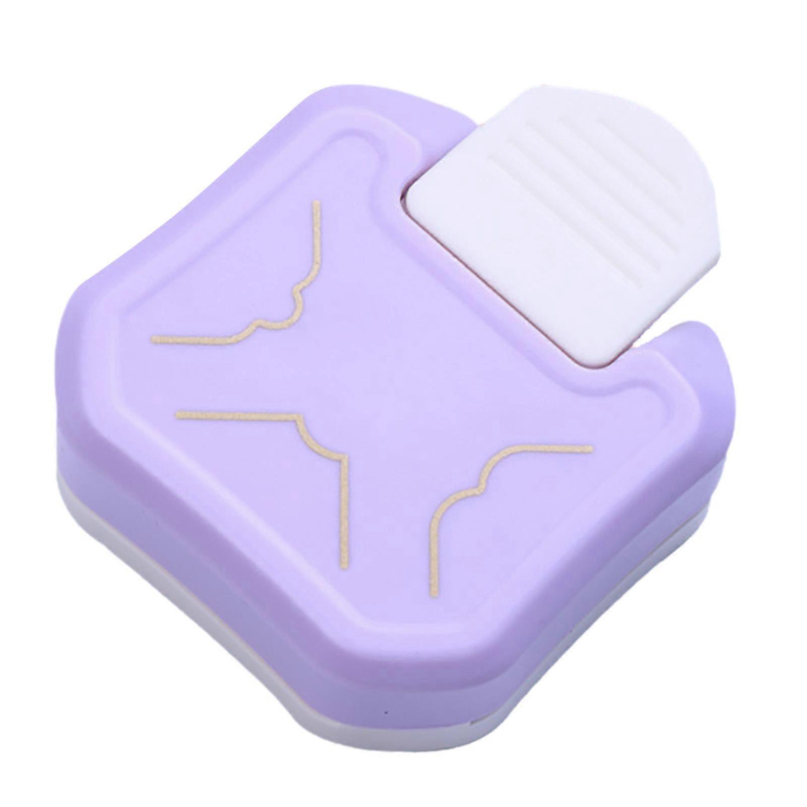 3 in 1 Paper Corner Cutter Multiple Angles Manual Pattern Corner Punch DIY Hole Puncher Purple