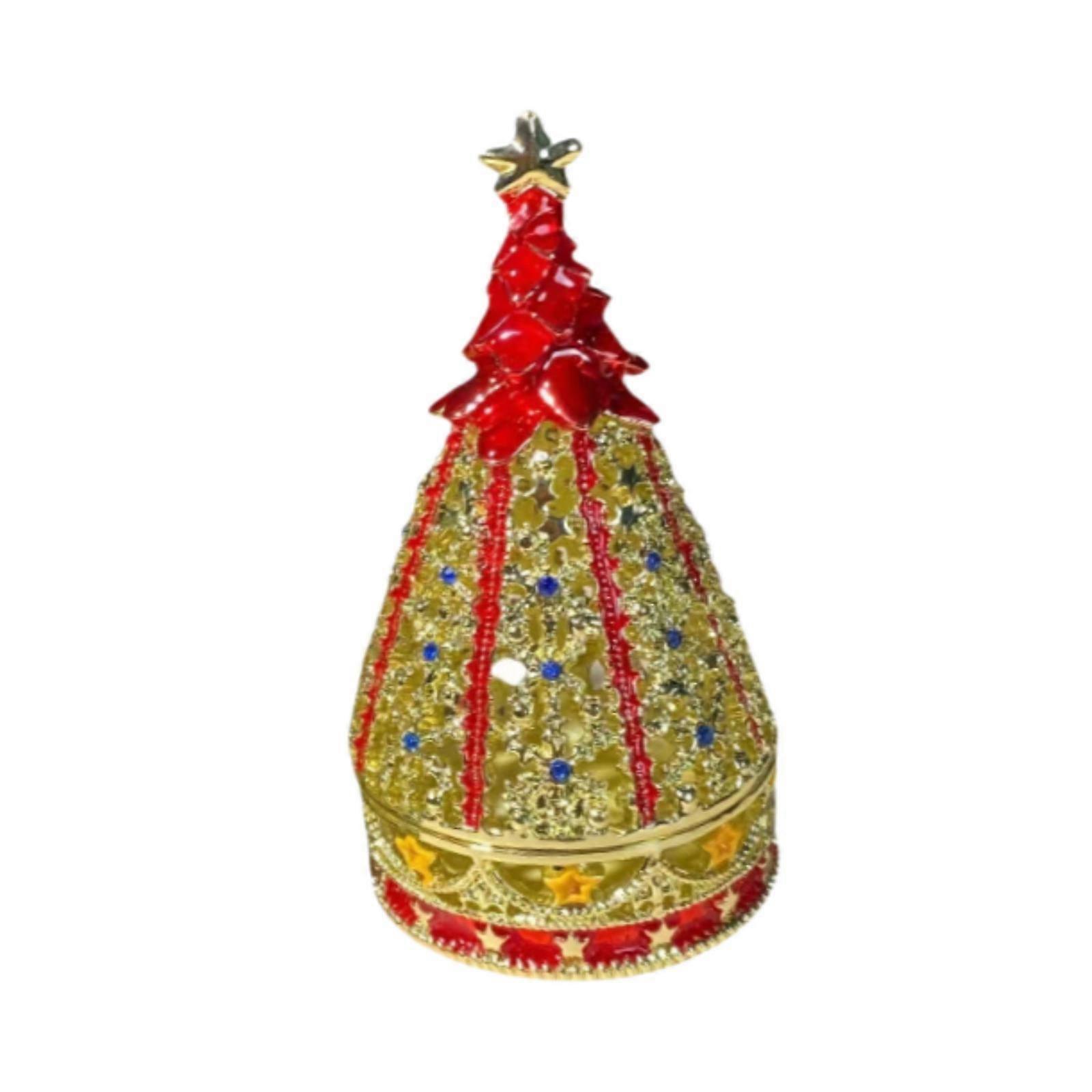 Christmas Tree Decorative Case Box Organizer Treasured Trinkets Keepsake Box red