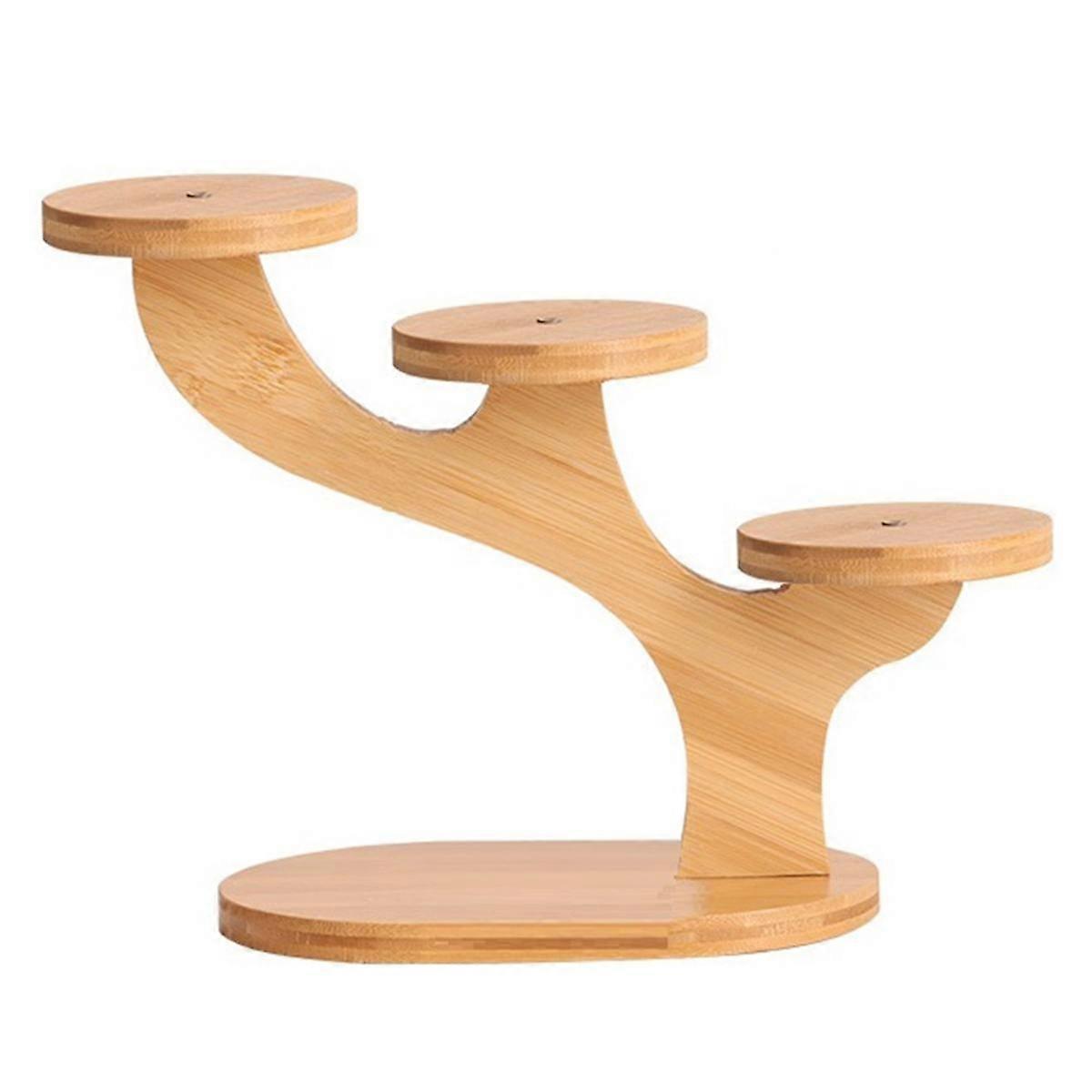 Show Shelf 3-Layer Wooden Plant Display Stand Desktop Display Stand Cupcake Rack Perfume Display Stand