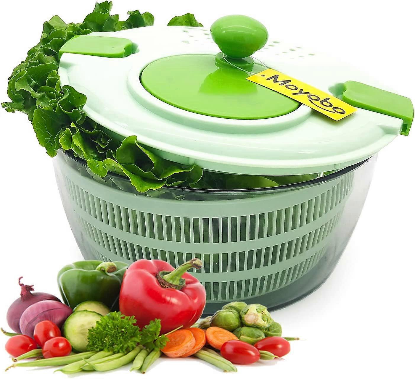 Salad Spinner Large 4.3 Quarts, Quick Dry for Fruits and Vegetables, Lettuce Washer and Dryer for Faster Crispy Salads prep. Lettuce Spinner with Bowl