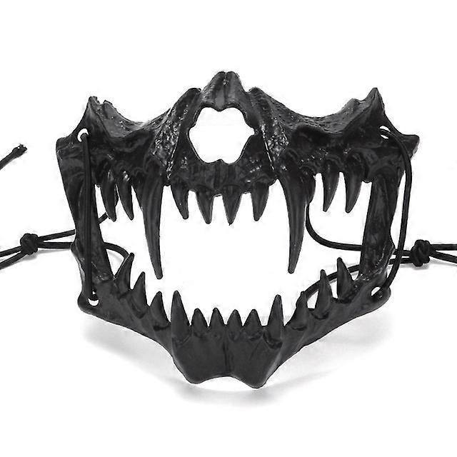 Unisex Japanese Anime Dragon God Skeleton Half Face Mask Cosplay Animal Skeleton Mask Unisex Halloween Carnival Party Props