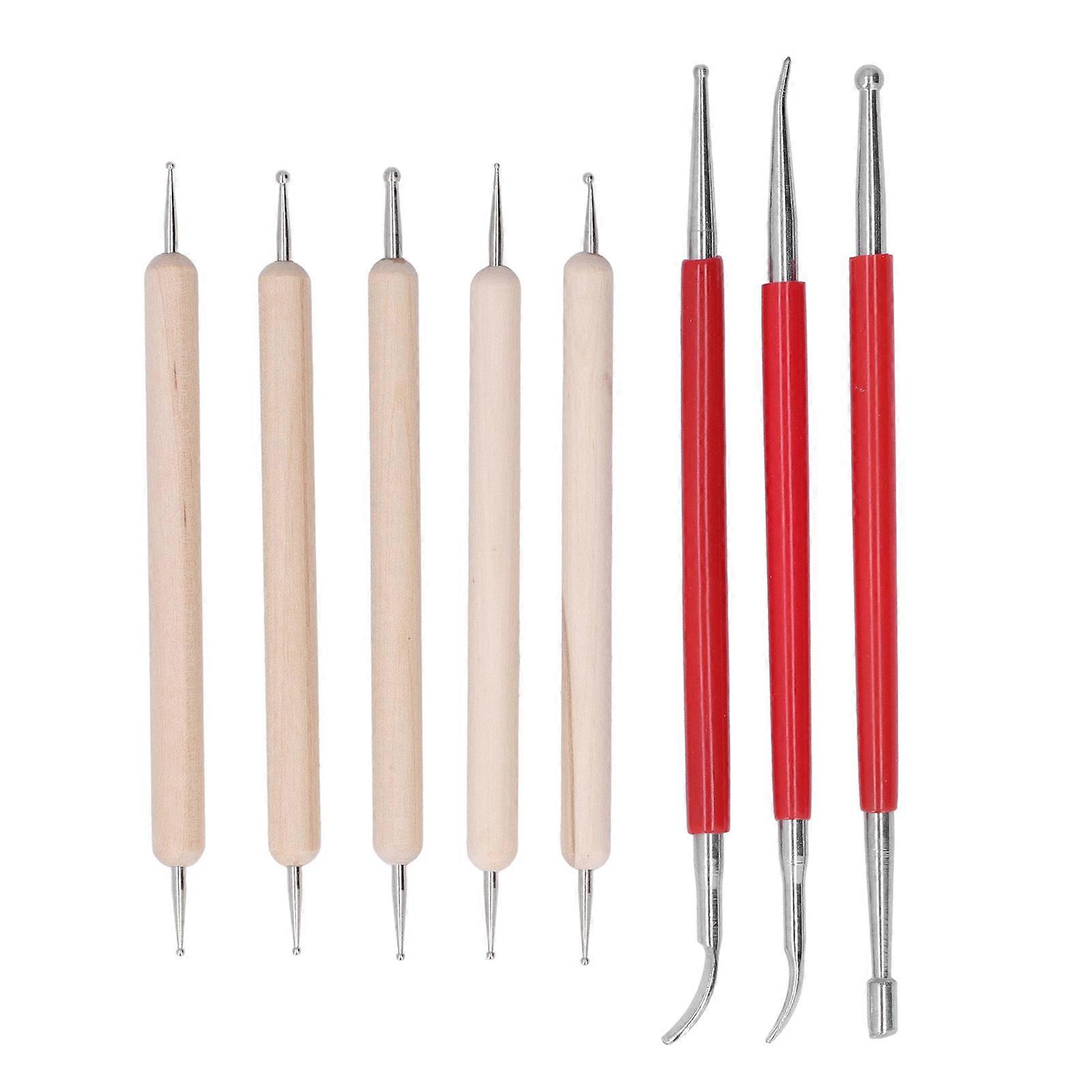 Double End Tracing Dotting Stylus Small Portable Engraving Stylus Set for Modeling Carving Smoothing Clay