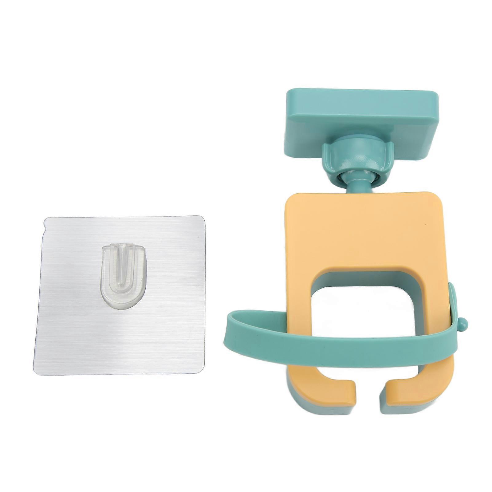 Hair Dryer Holder Rotating Adjustable Angle Elastic Hair Dryer Wall Mount with Non Marking Sticker for Bathroom Dorm