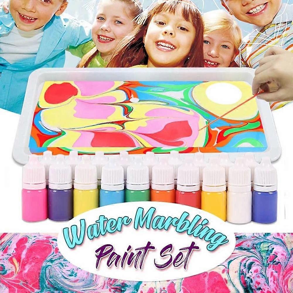 46ml Kids Water-based art paint set Marbling Painting Kit DIY Painting on Water Creative Art Set of 6 Colors acrylic pai