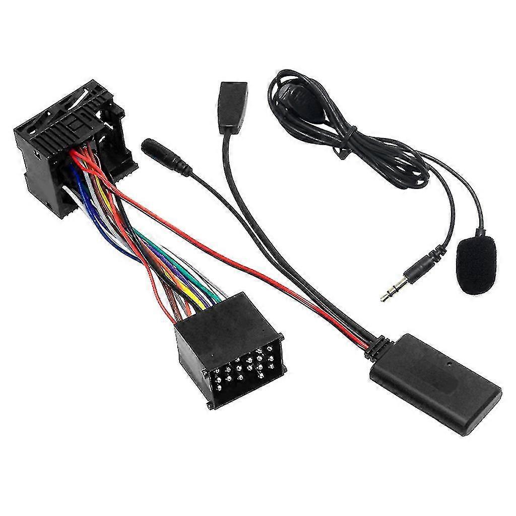 10pin 3.5mm Aux Microph Adapter Cable Tooth-compatible Connector For E46