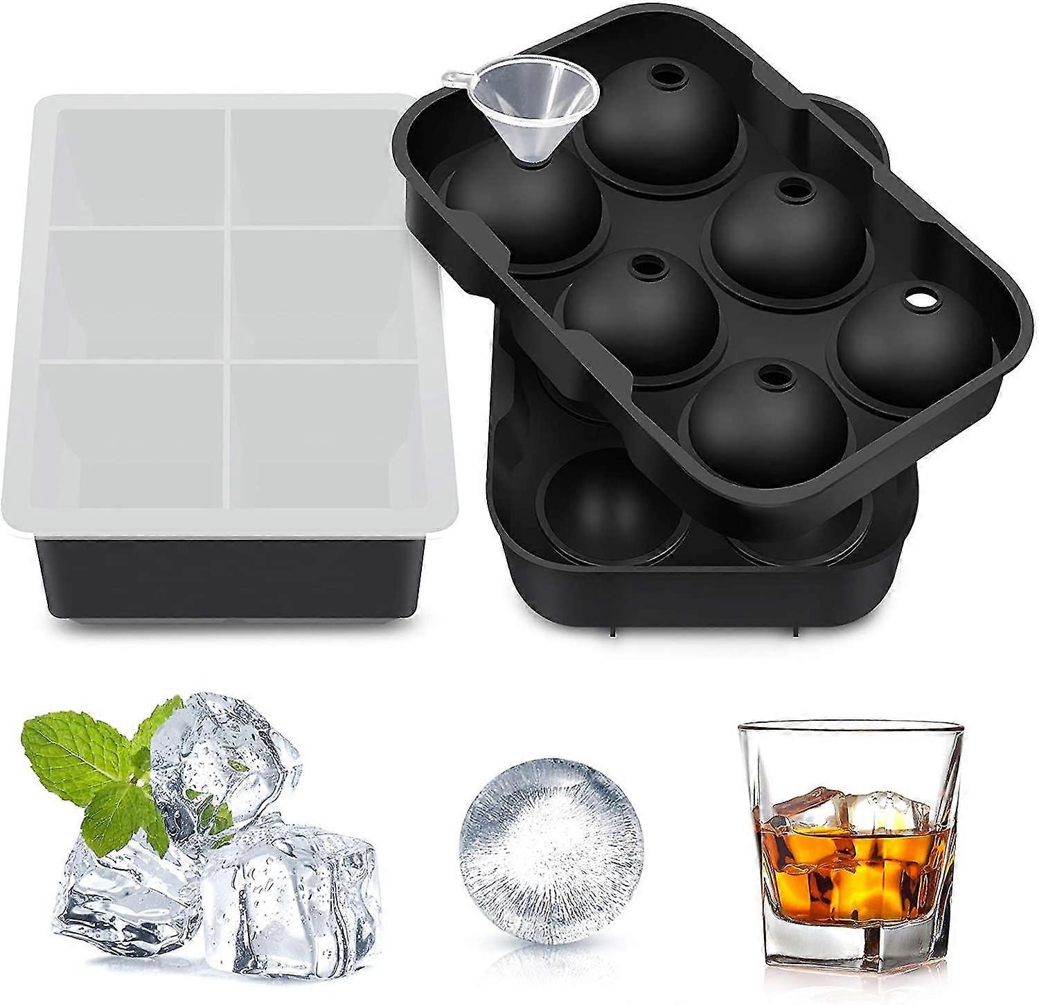 Ice Cube Trays Silicone Round Ice Cube Moulds Ice Ball Maker Large Square Ice