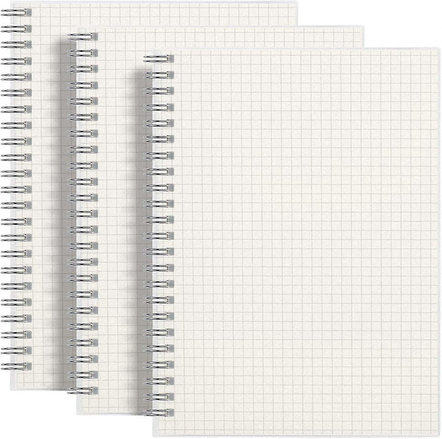 3 Pcs Healwe Squared Spiral Notebook- A5 Graph Grid Wirebound Journal