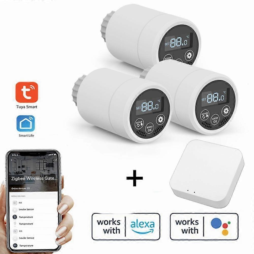 Tuya ZigBee Smart Temperature Controller Thermostatic Radiator Touchable Display new
