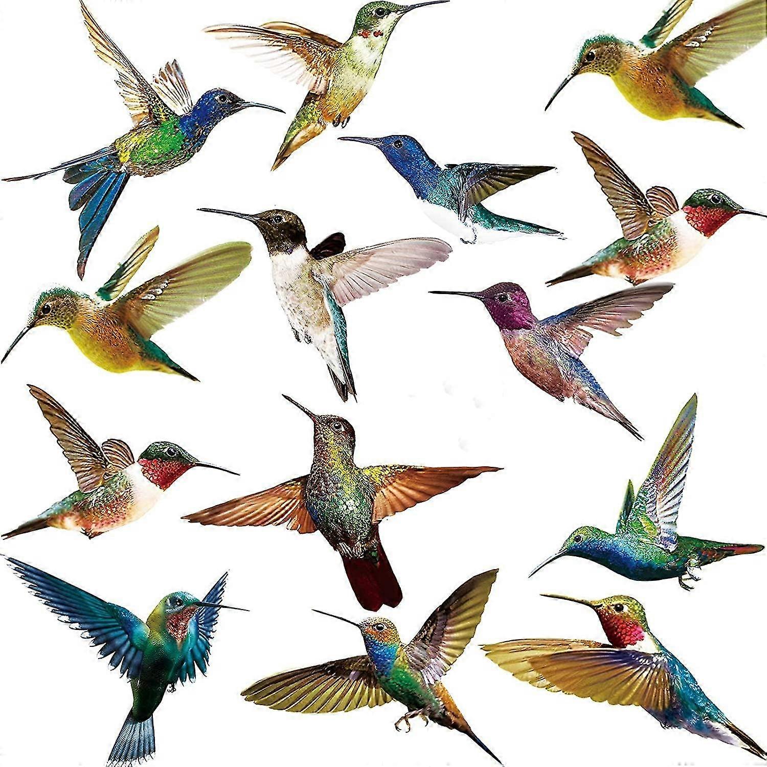 12 Pieces Hummingbird Window Stickers Collision-resistant Window Stickers
