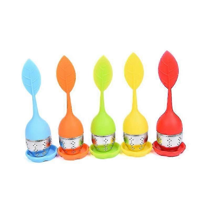 5pcs Tea Infuser Set Silicone Diffuser Tea Ball Stainless Steel Tea Filter Tea Diffuser With Saucers