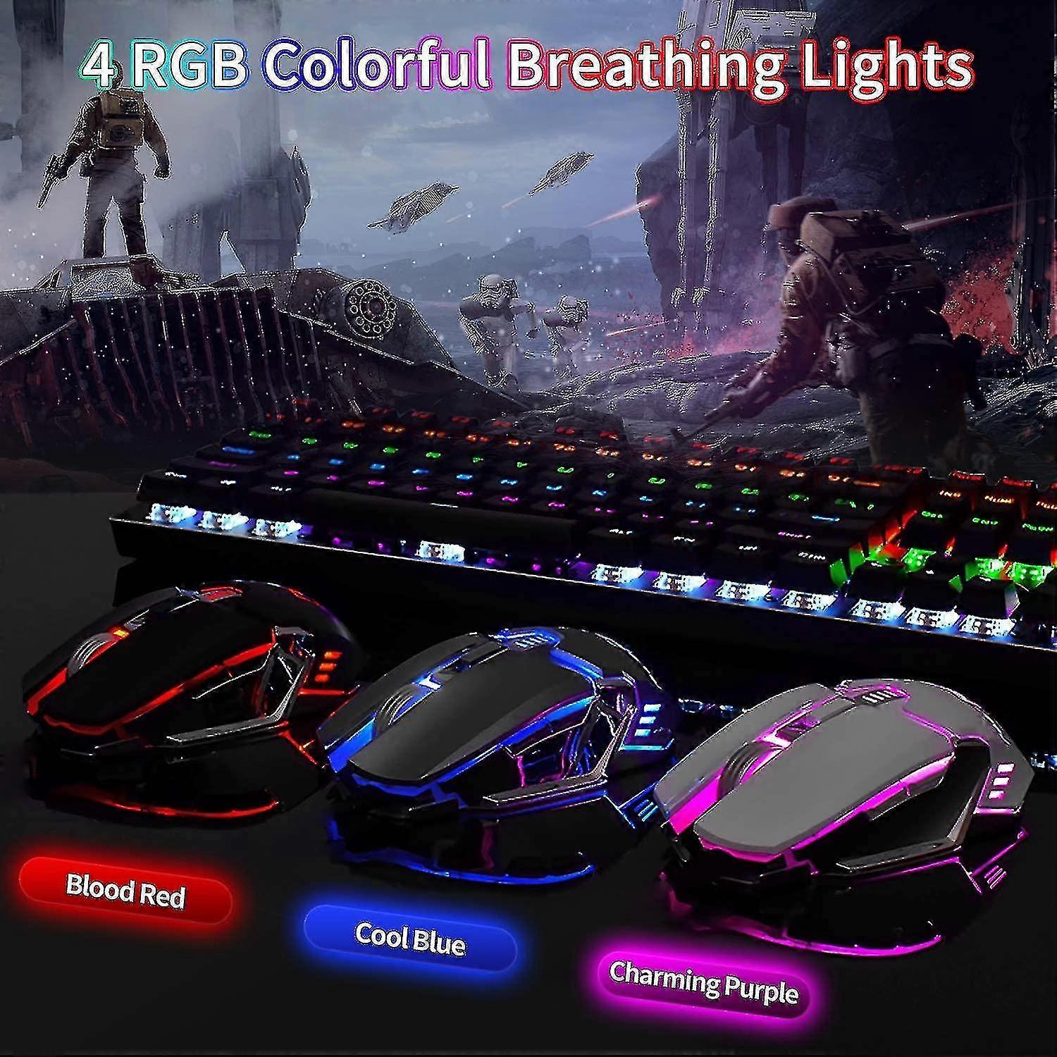 M212 Rechargeable 2.4g Wireless Mouse, 4 Dpi Mode, Programmable Macro Recording Side Button