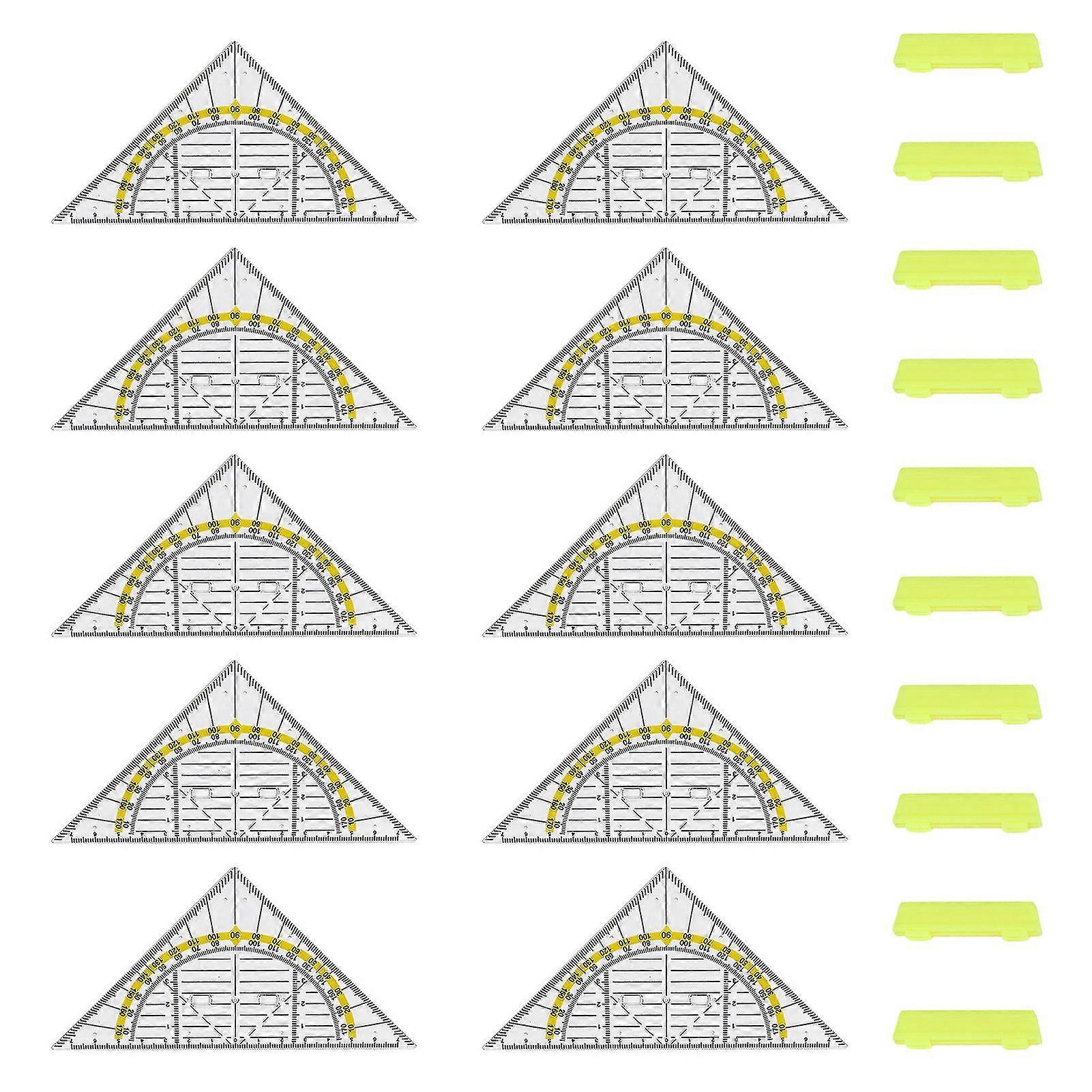 10pcs Math Geometry Triangle School Office Students For Drawing With Handle