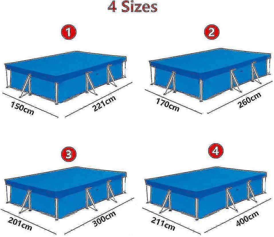 Copertura rettangolare per piscina, Telaio Copertura piscina, Copertura antipolvere fuori terra Piscina gonfiabile per famiglie Piscine per bambini e giardino esterno