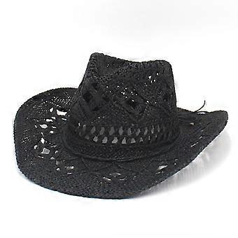 Outdoor Men's Women's Western Cowboy Hat Handwoven Straw Hat Breathable