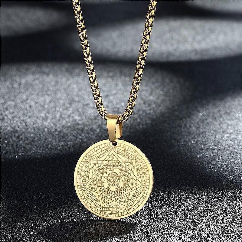 七大天使の封印アミュレットペンダントネックレス男性女性五芒星アメスタリスマンネックレスギフト2個