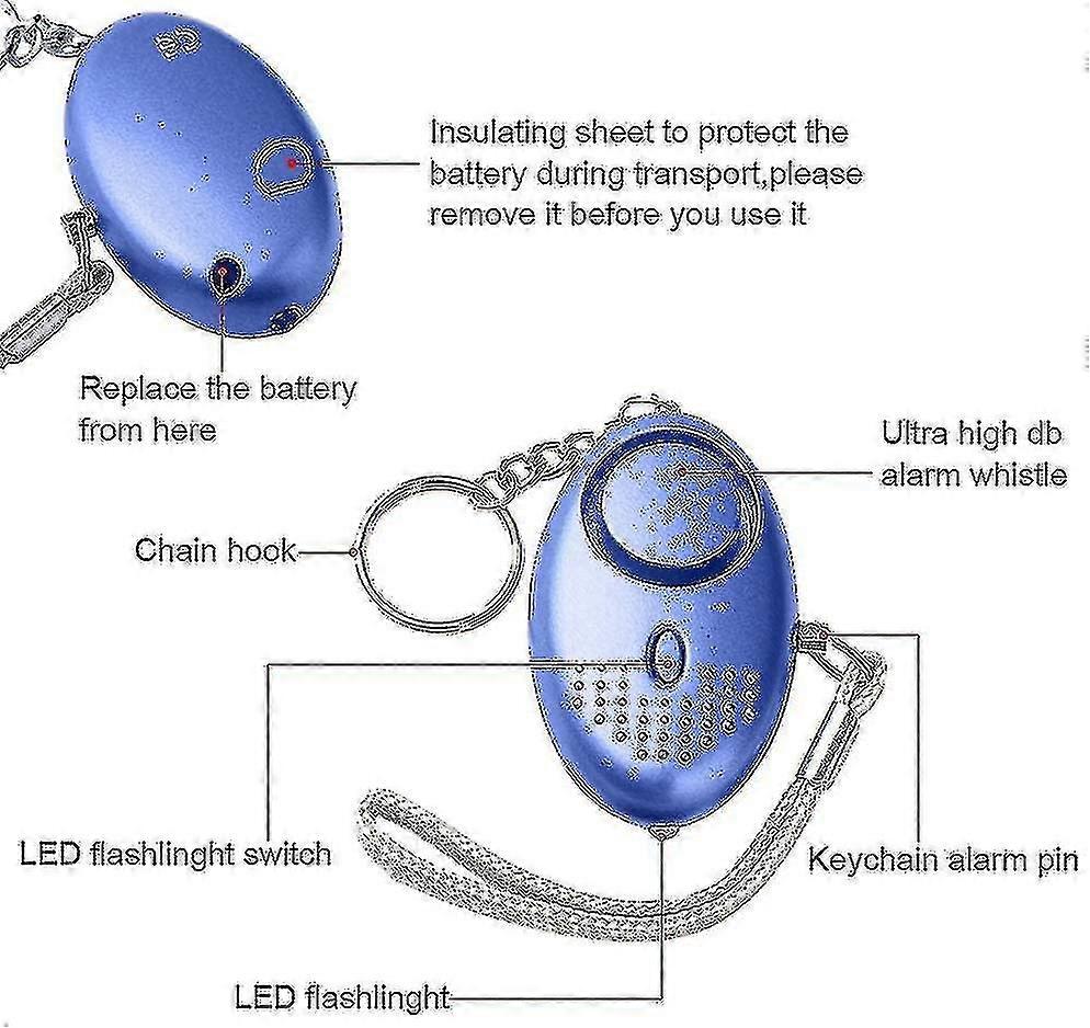 5 Pack 140db Personal Security Alarm Keychain With Led Light,personal Alarm