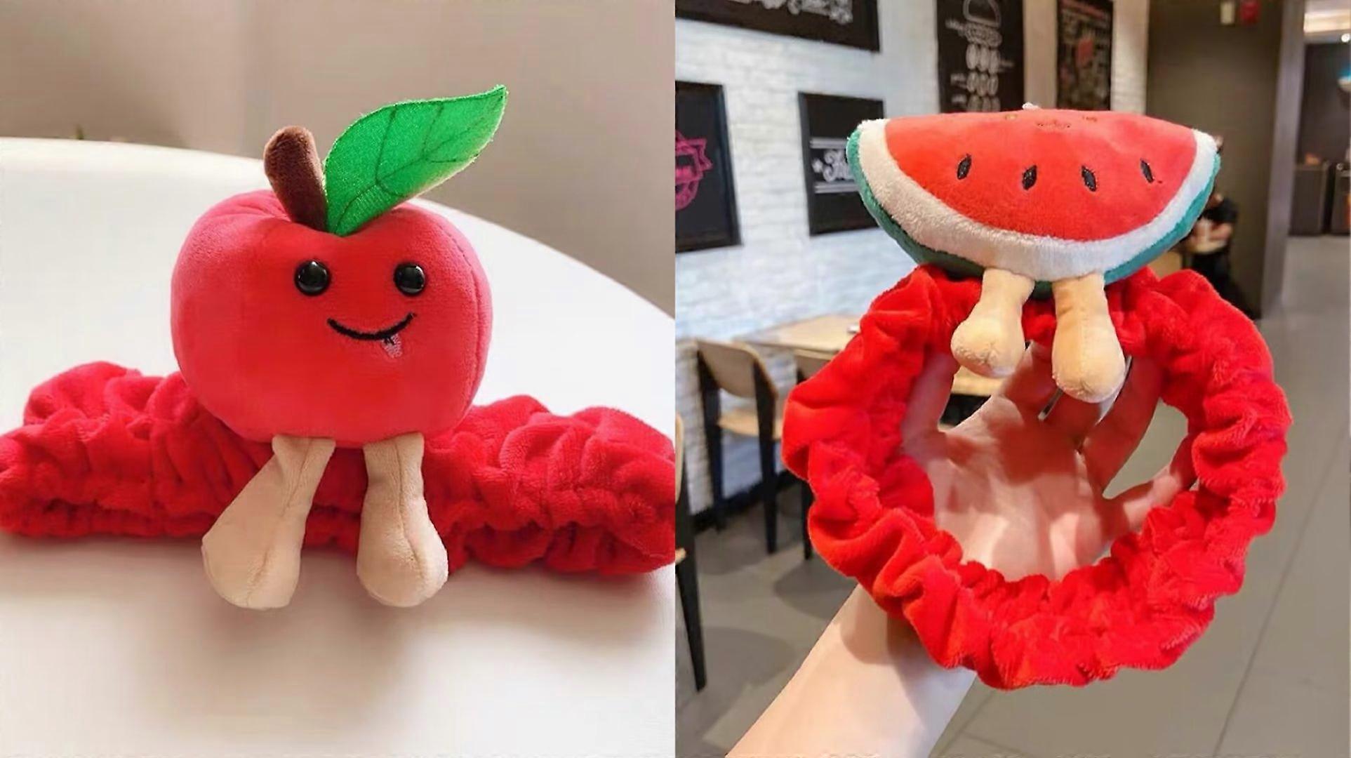 2Pcs Cute cartoon fruit Makeup Headbands Wash