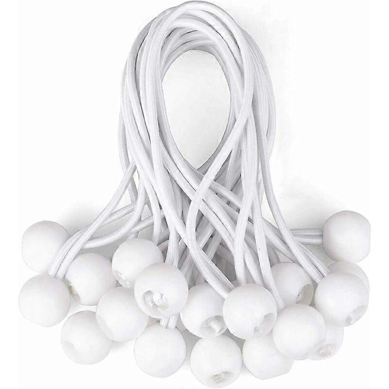 40 pcs Tarp Tensioners Ball Bungee Bungee Bungee Rubber Tensioner for Banner, Tarp, Pavilion, Tent, Curtains, Extension Harness, Tarp Support White
