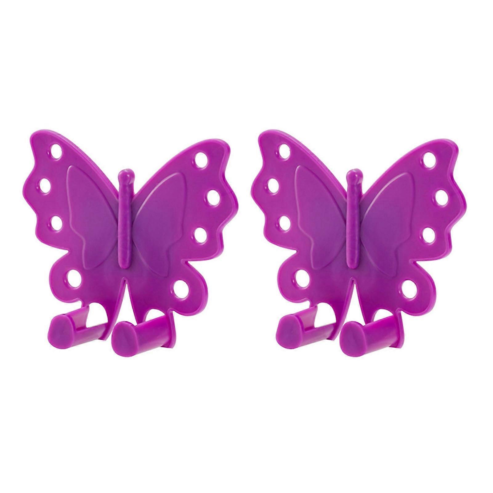 2Pcs Power Cord Hooks Punch-free Design Strong Load-bearing Waterproof Creative Shape Simple Installation Butterfly-Shaped Power Plug Socket Holders O