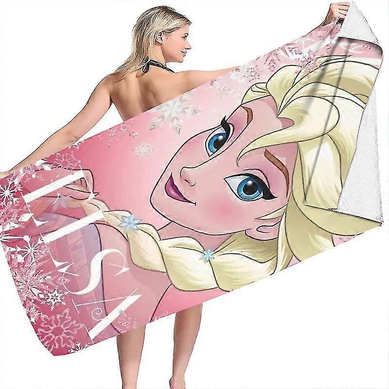 Disney Frozen Elsa Girl Boy Beach Towel Microfiber Double-sided Fleece Beach Towel Swim Bath Towel/YY