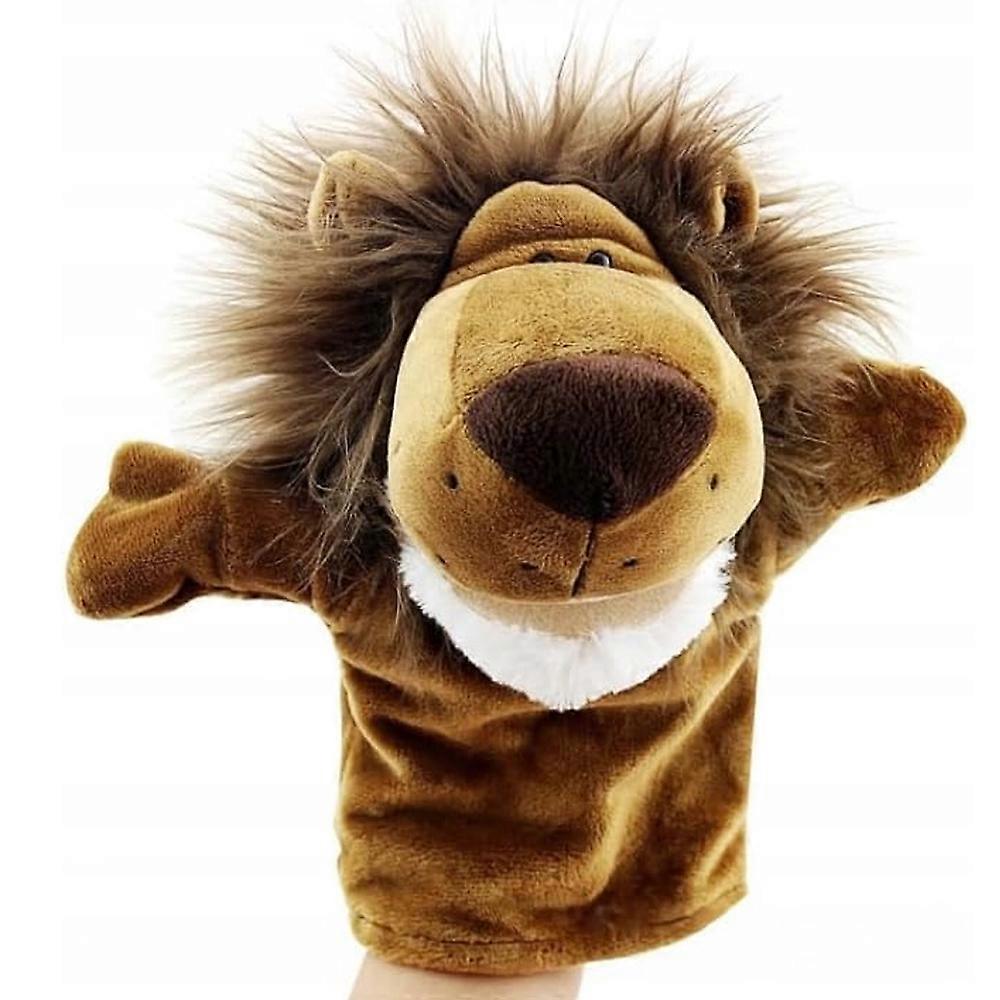 Plush hand puppet, lion hand puppet toy, 25cm