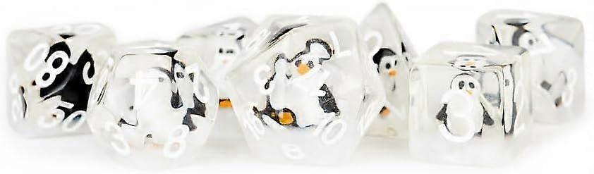 Resin Poly Dice Set Penguin Dice