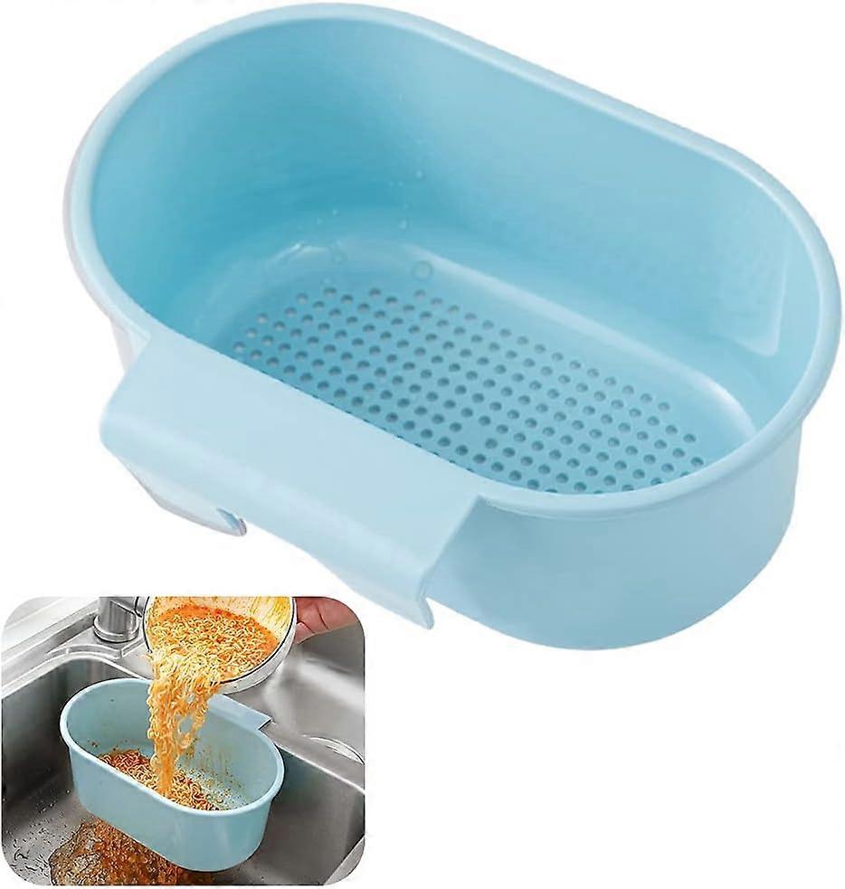 Sink Drain Strainer Basket, Multipurpose Sink Strainer for Kitchen Waste (Blue)