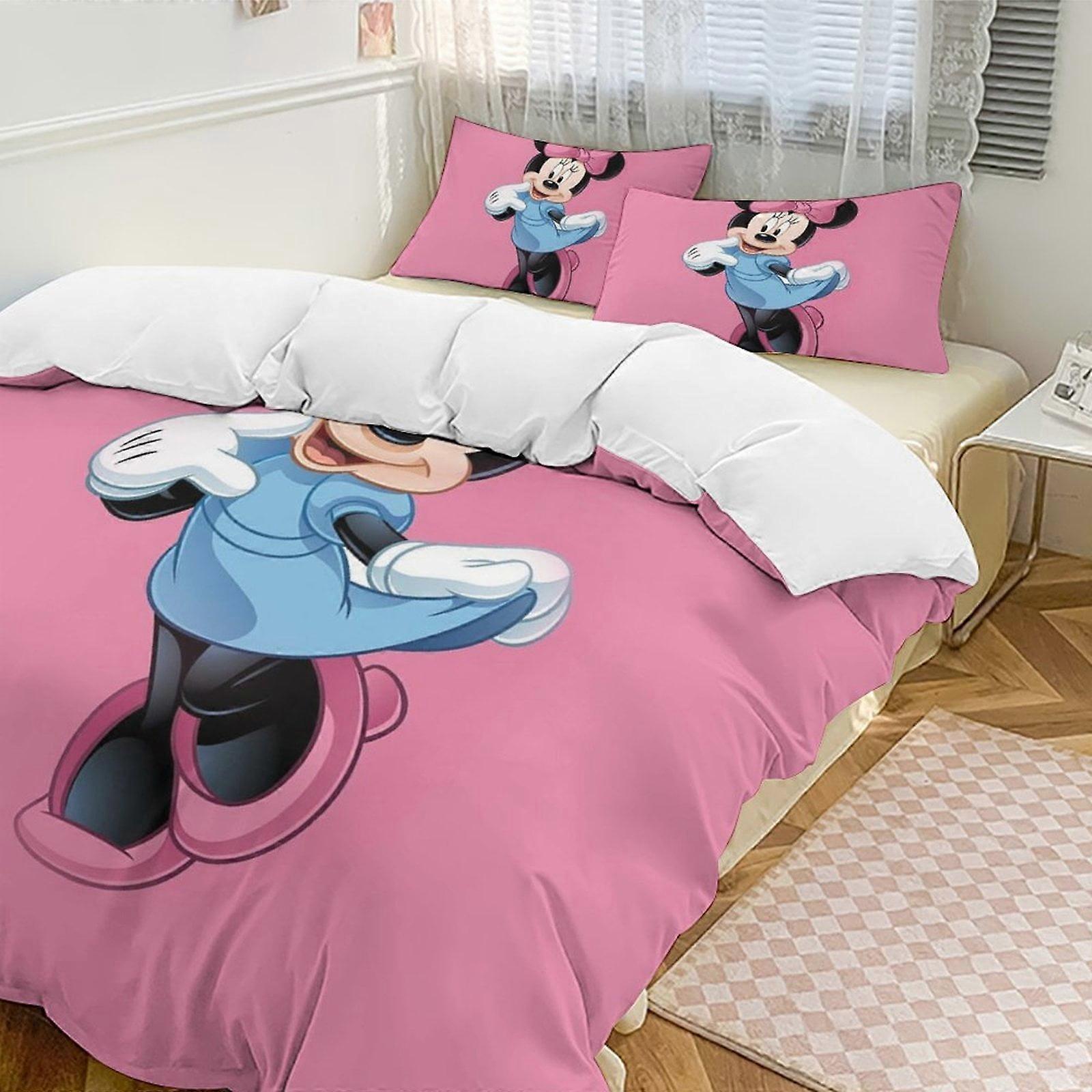 v4029  Bed Sheets Bedding Minnie MouseCartoon Collection 3-Piece Comforter Set, Personalized Bedding Decor for Kids And Teens  Bed Sheets  yuq4029