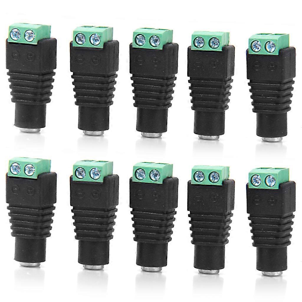 10 x DC Power Female Cable Adaptor Plug Jack Wire Connector for CCTV Camera