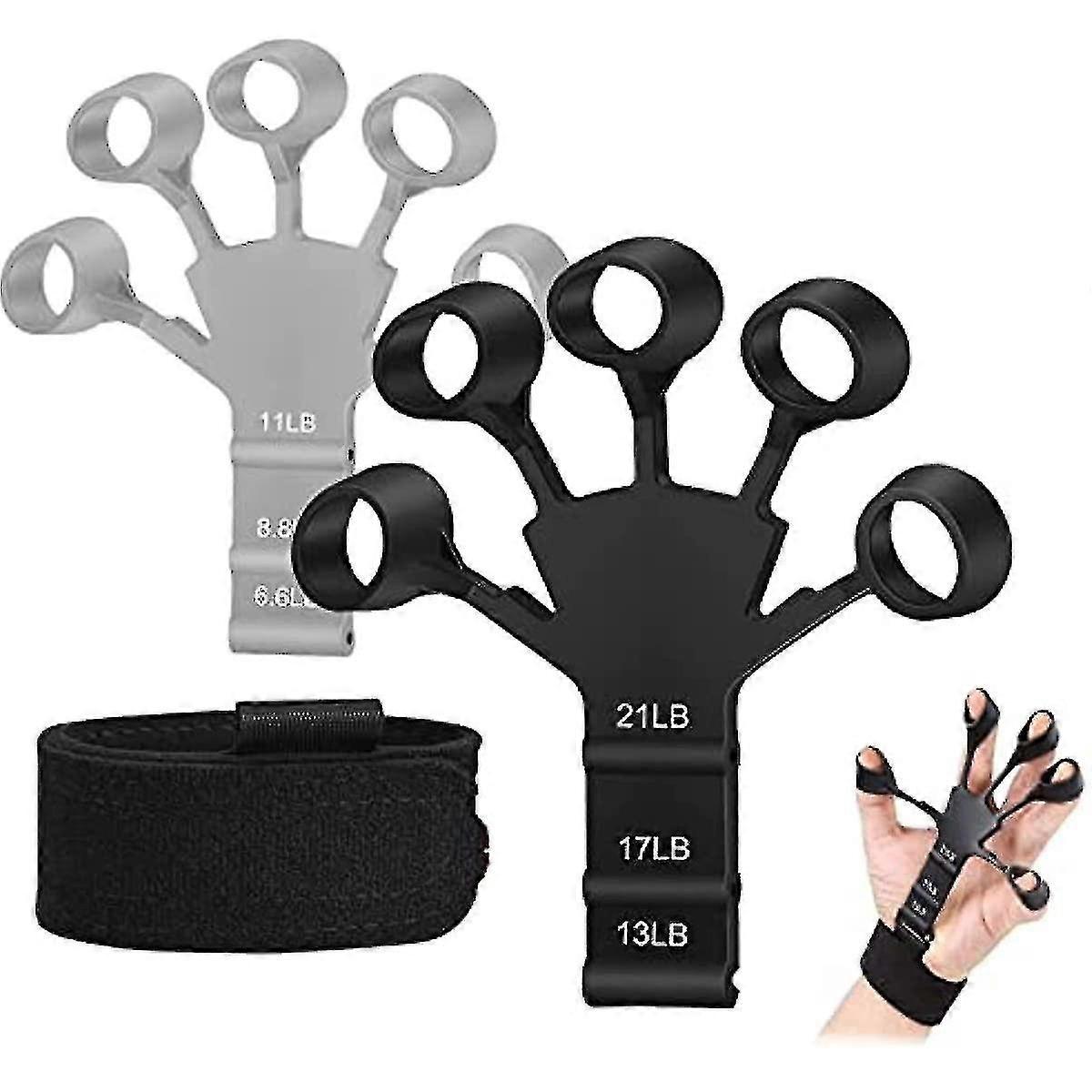 Fingerstärkare Fingermotionär, 6 Resistent nivå Finger Exerciser, gitarr Styrka Trainer, Handterapier och träningsenhet [gratis frakt]