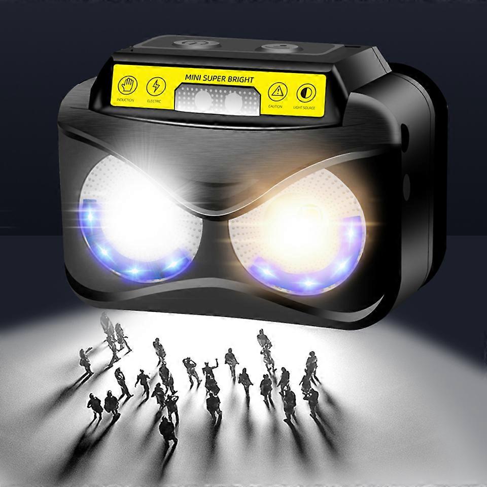 2- Core XM-L2 U3 White & Yellow Color Sensor Led Headlamps High Quality Built in Battery Head Flashlight Lamp Headlight Light