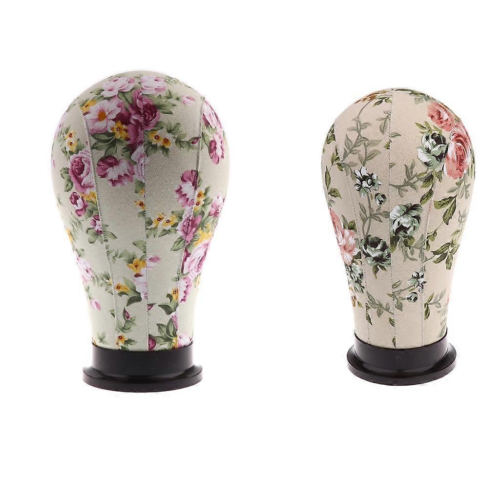 2x Mannequin Modèle Cork Head Canvas Block Perruque Fabrication Affichage Manikin 21''23''