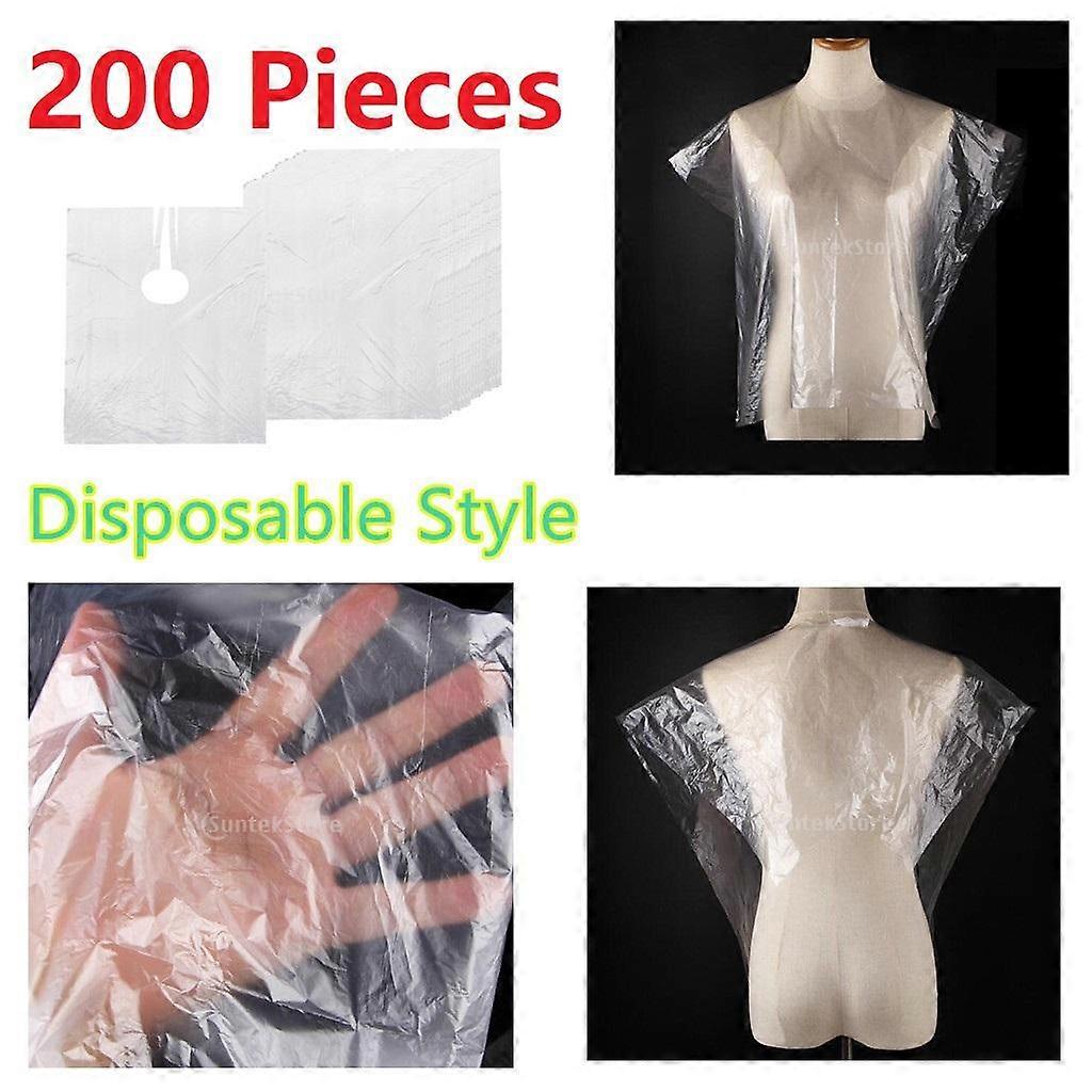 200Pcs 일회용 이발 케이프 클리어 이발소 살롱 숄 색칠 앞치마