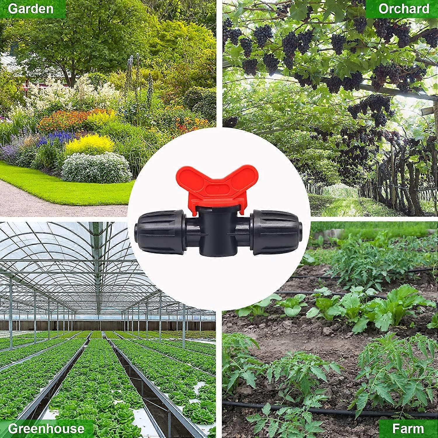 10PCS Drip Irrigation Switch Valve, for 16mm Drip Tubing Barbed Locking ...