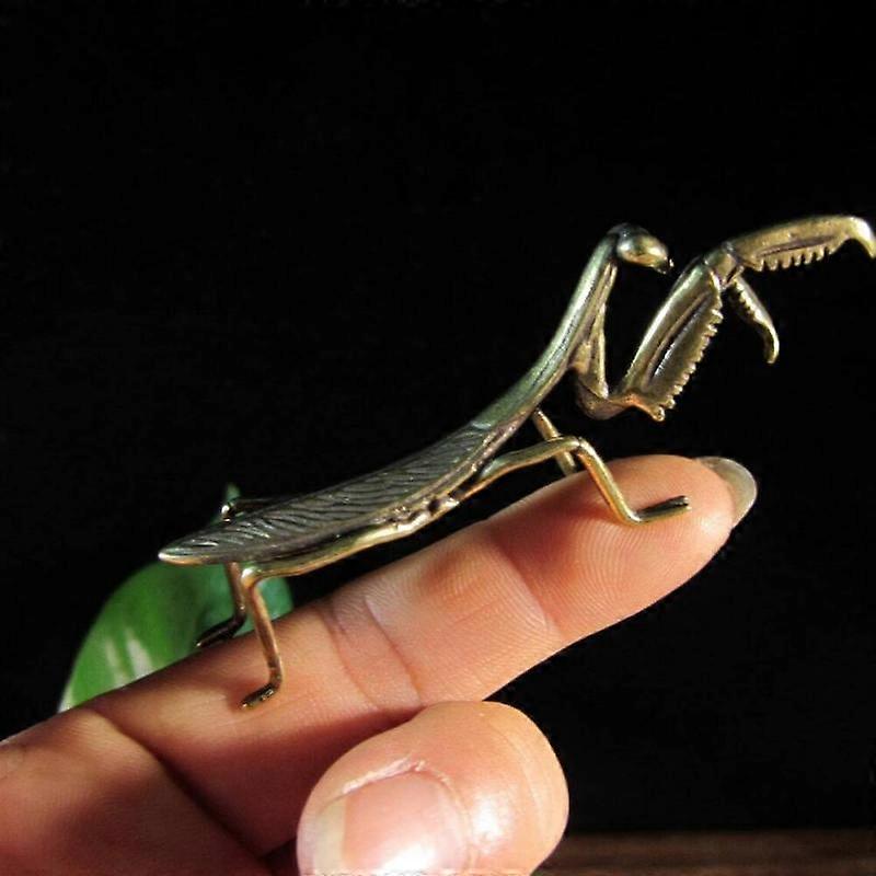 Praying Mantis Statue Copper Solid Brass Pendant Insect Status Ornaments Garden